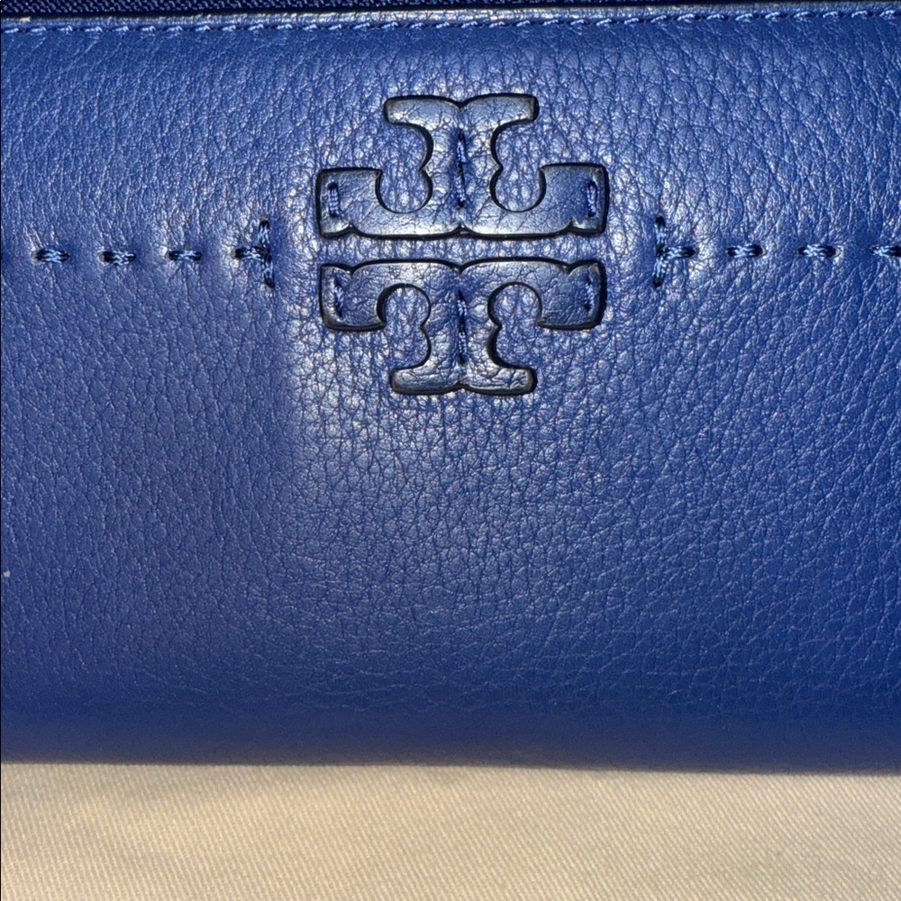 Tory Burch Royal Blue Leather Zip Continental Wallet - Picture 5 of 11
